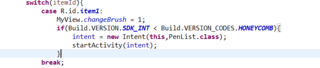 Android2.3、2.x系ではサブメニューではなくActivity呼び出す事で文字が見えない問題を解決w